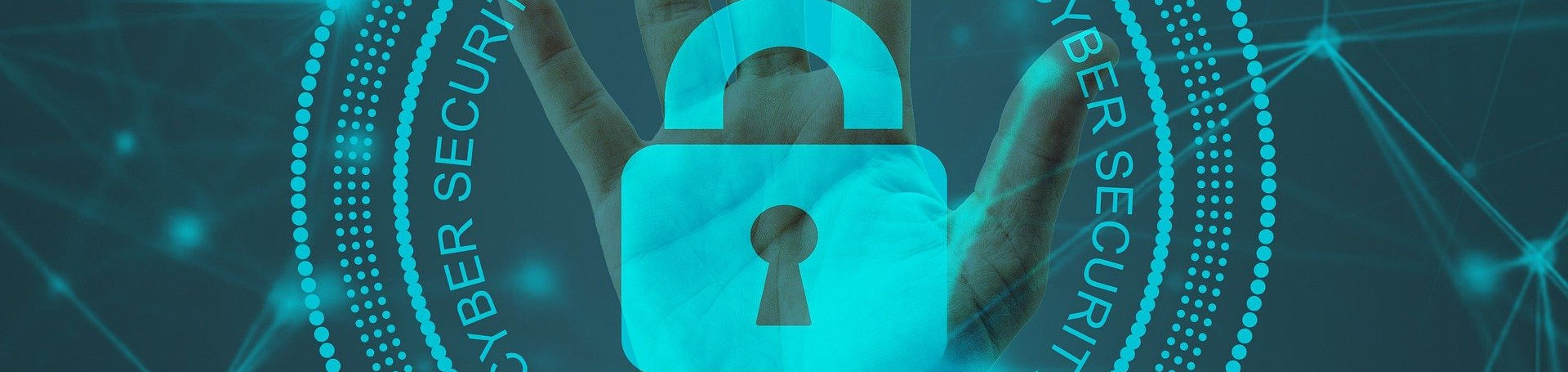 Un candado renderizado rodeado por el lema 